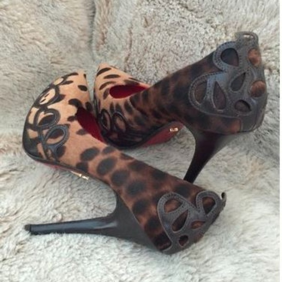 Cesare Paciotti Leopard Print Stilettos - Picture 2 of 6